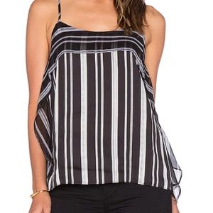 BCBGeneration Striped Ruffle Tank